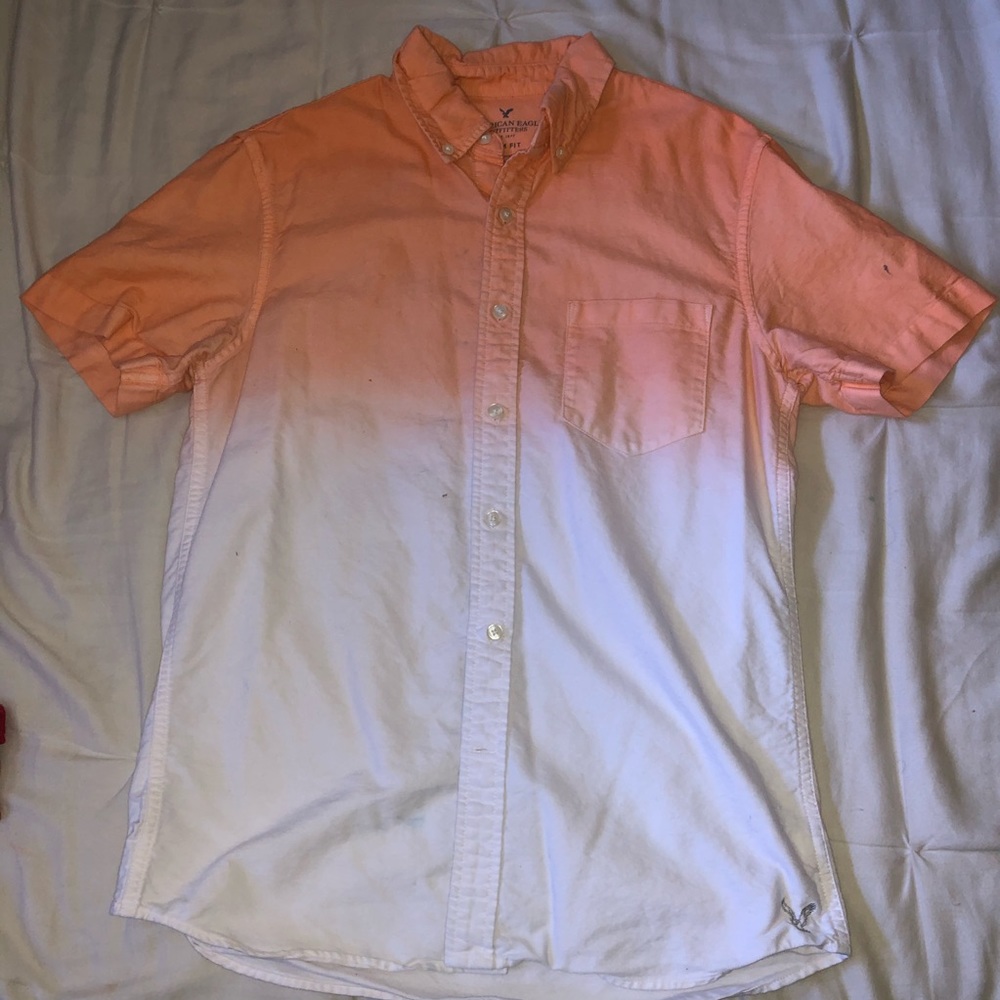 Orange button down